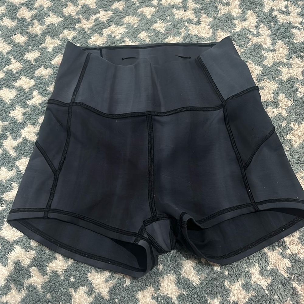 lululemon gray-ish 2 inch high rise spandex shorts